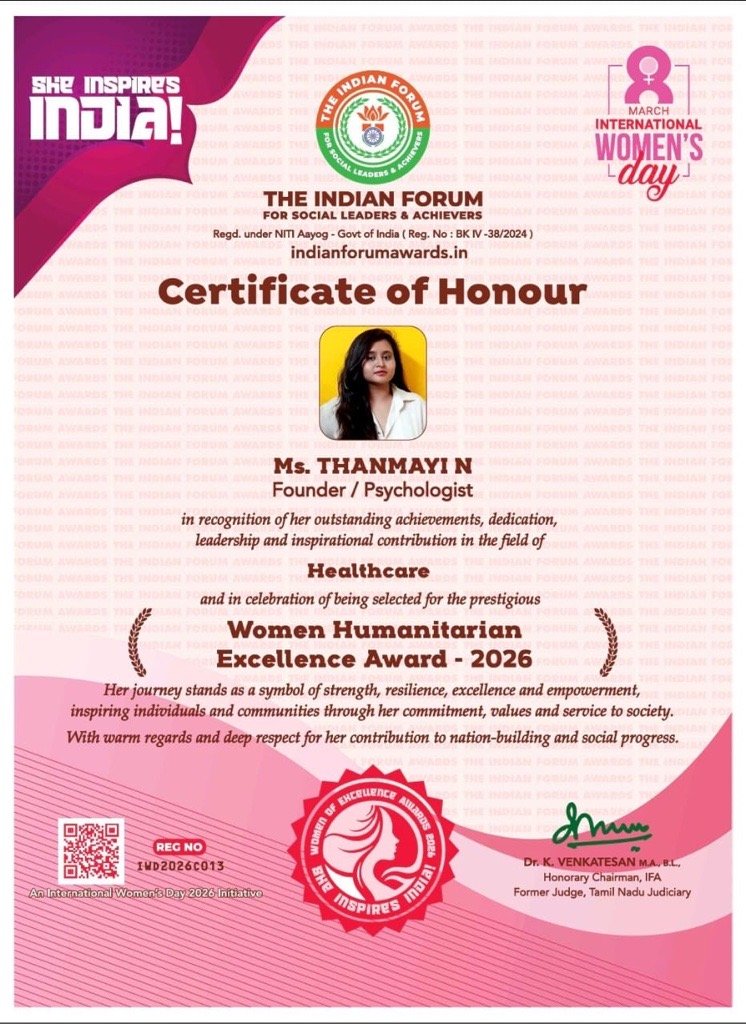Women Humanitarian Excellence Award 2026 Certificate